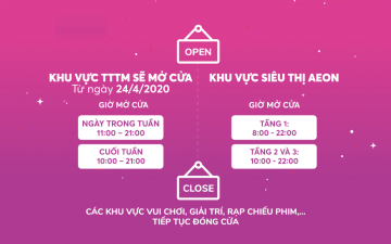 Thông báo mở cửa từ 24/4 AEON MALL Long Biên