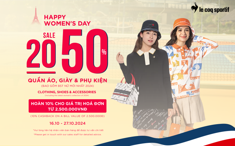 HAPPY WOMEN’S DAY FROM LE COQ SPORTIF  | 20-50% DISCOUNT