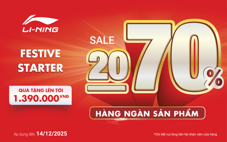 START THE HOLIDAY SEASON – LI-NING SPECIAL OFFERS 20-70% OFF ON THOUSANDS OF PRODUCTS